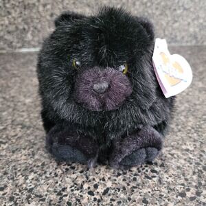 Vintage Puffkins Shadow Black Cat Plush Beanie Swibco 1997 Style 6635 Tag